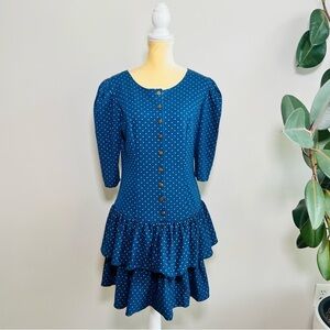 Robin Gayle polka dot drop waist dress